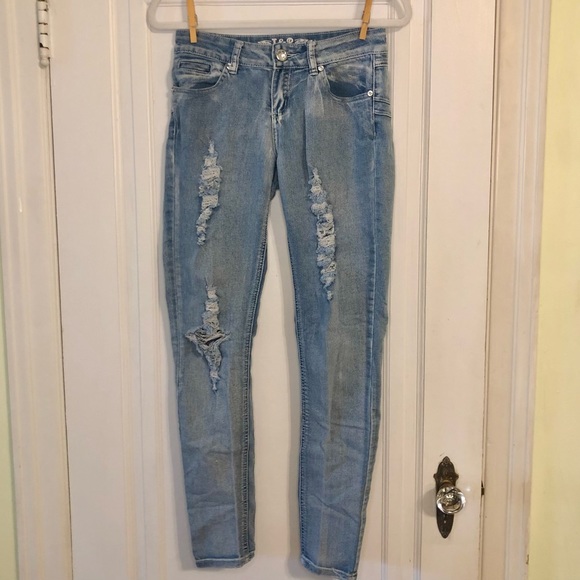 I&P Fashion Vintage Distressed Jeggings Low-rise Skinny Jeans - Picture 2 of 5